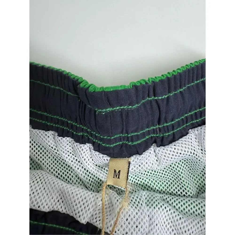 NWT Brumel Boys Swim Trunks Shorts Size M Mesh Lined Green